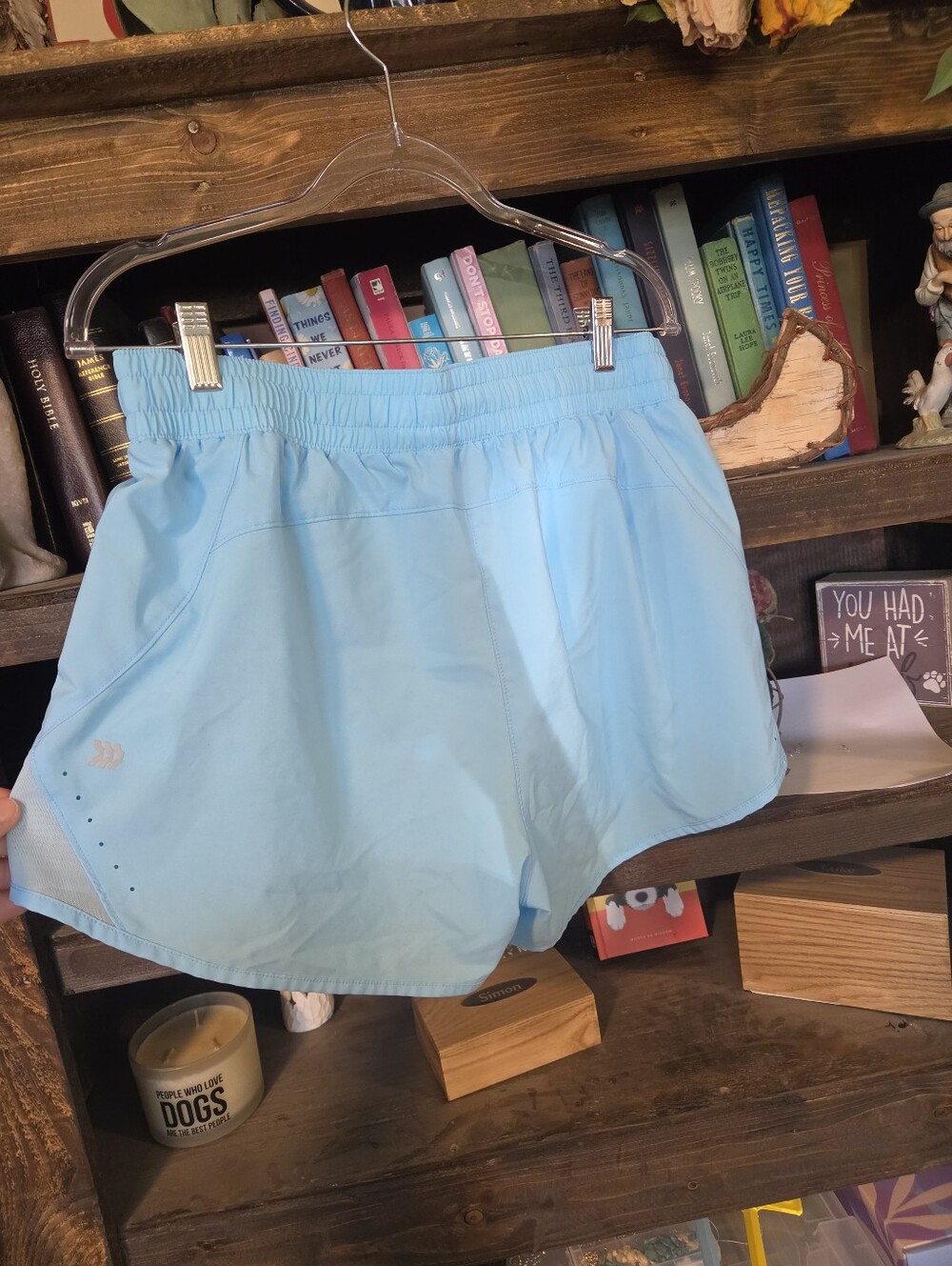 all in motion Light Blue Athletic Shorts with Zipper Pockets - Picture 2 of 3